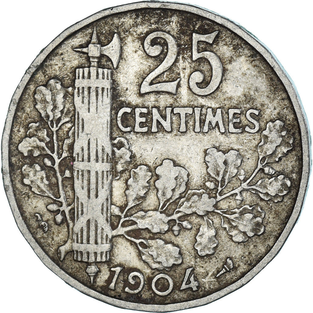Munten, Frankrijk, 25 Centimes, 1904
