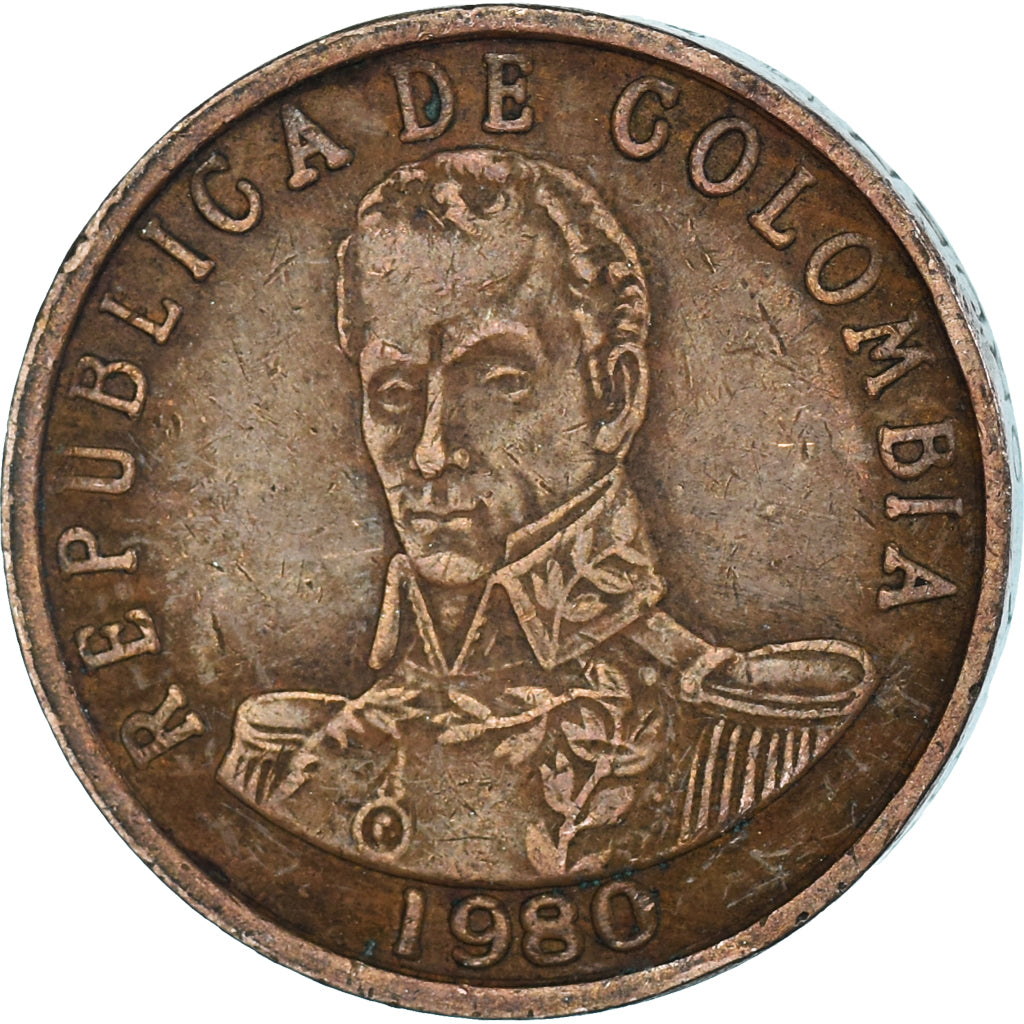 Moneta, Colombia, 2 Pesos, 1980