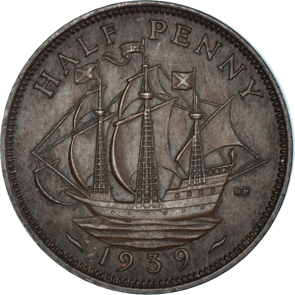 Moneda, Gran Bretaña, 1/2 Penny, 1939