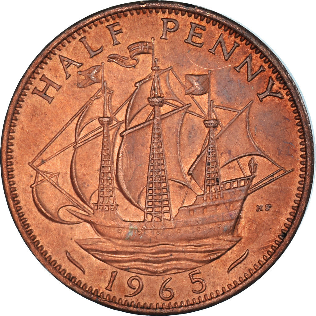 Moneta, Wielka Brytania, 1/2 Penny, 1965