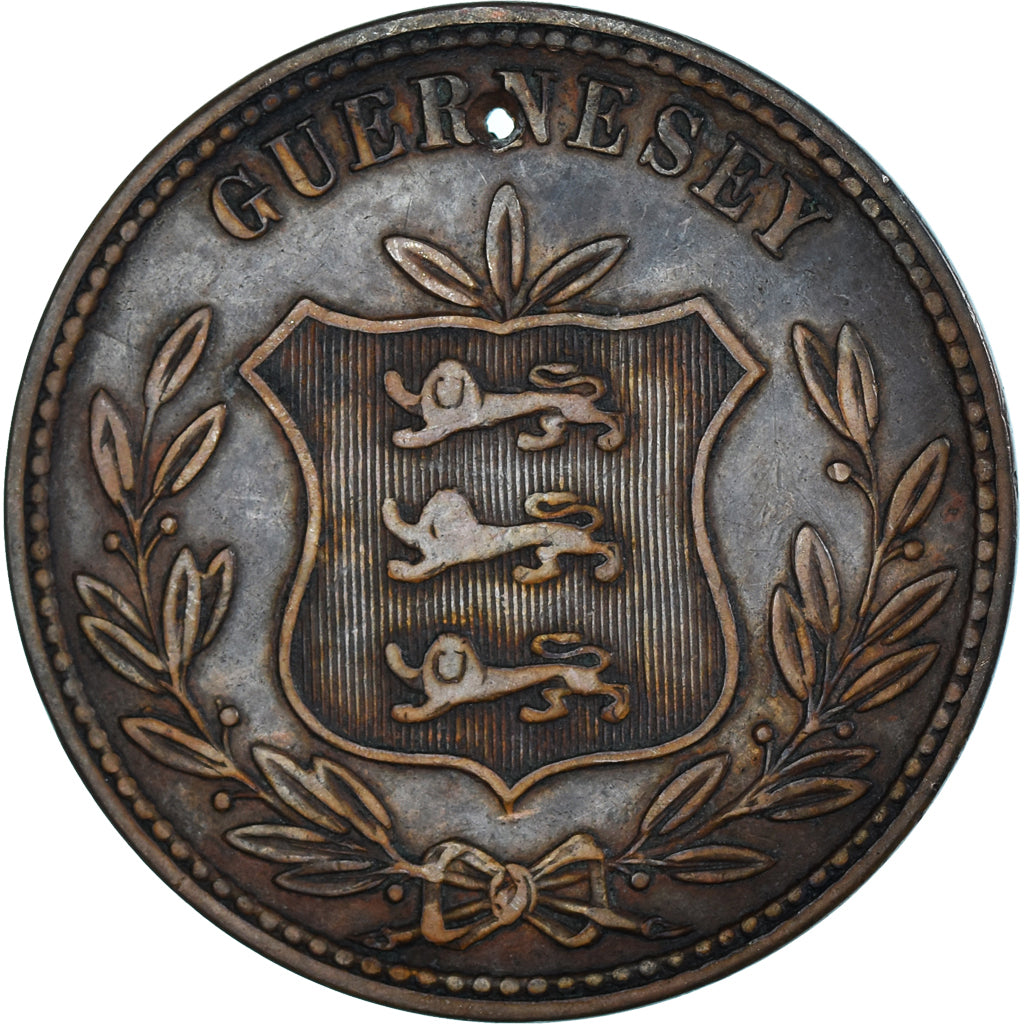 Monnaie, Guernesey, 8 Doubles, 1874