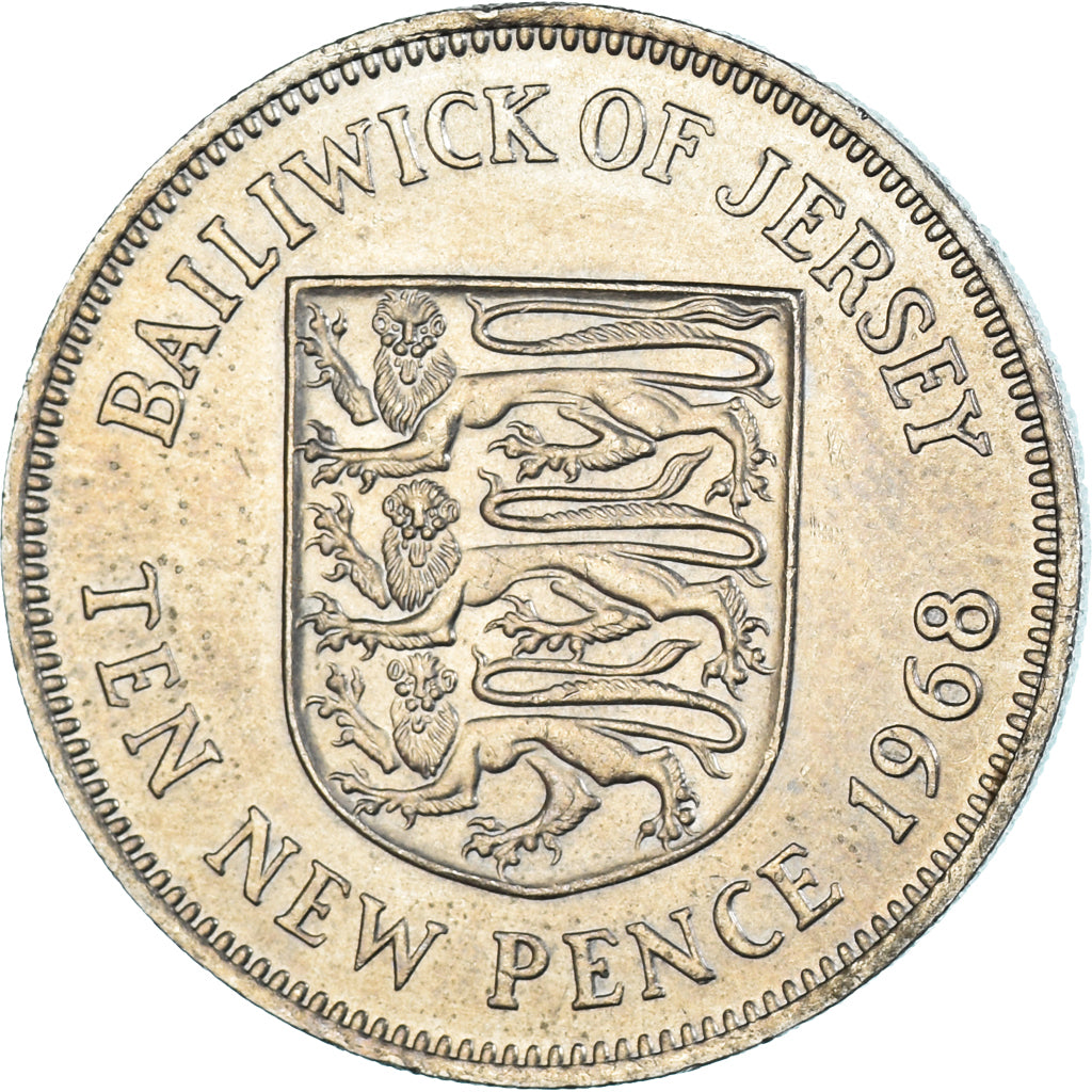 Monnaie, Jersey, 10 New Pence, 1968