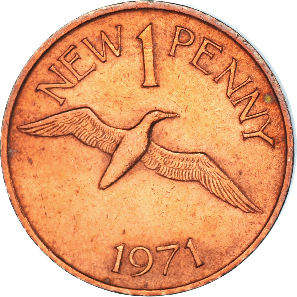Moeda, Guernesey, 1 New Penny, 1971
