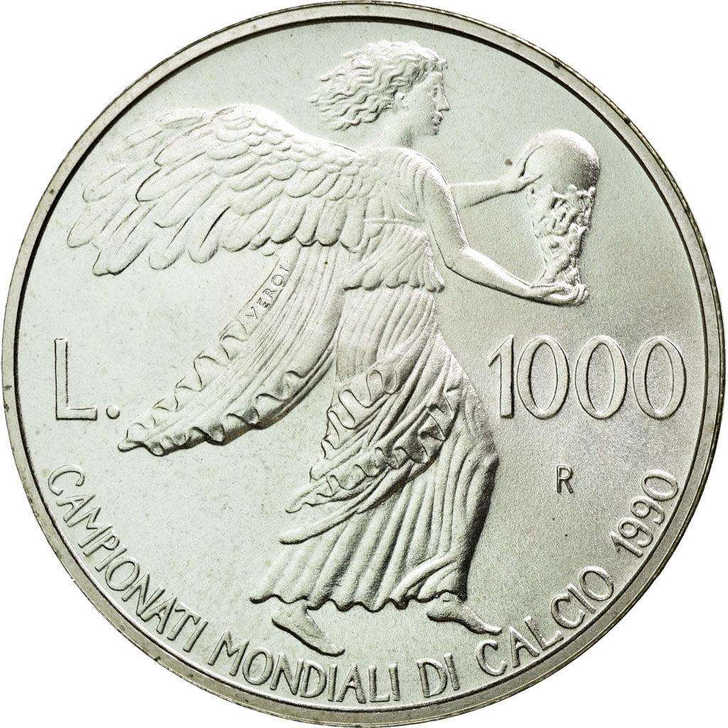 Coin, San Marino, 1000 Lire, 1990, Roma, MS(63), Silver, KM:247