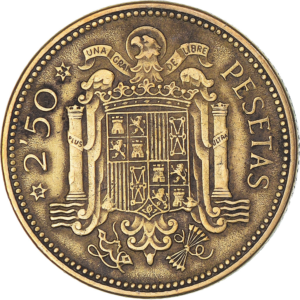 Monnaie, Espagne, 2-1/2 Pesetas, 1953
