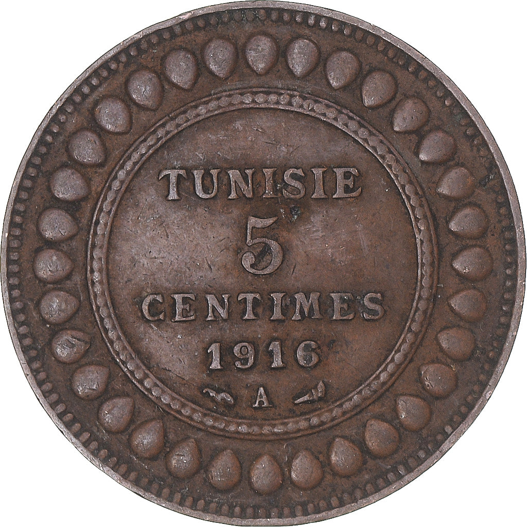 Moneta, Tunisia, 5 Centimes, 1916