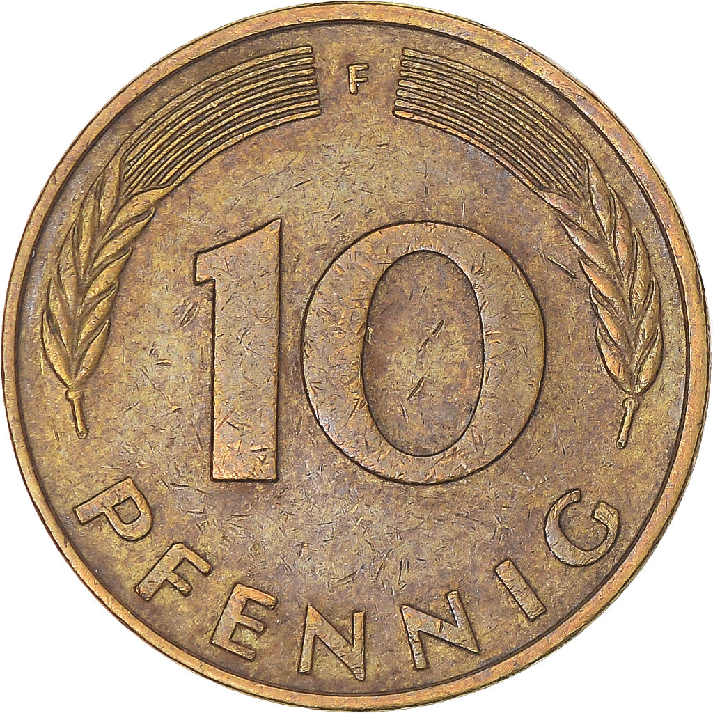 Moeda, Alemanha, 10 Pfennig, 1980