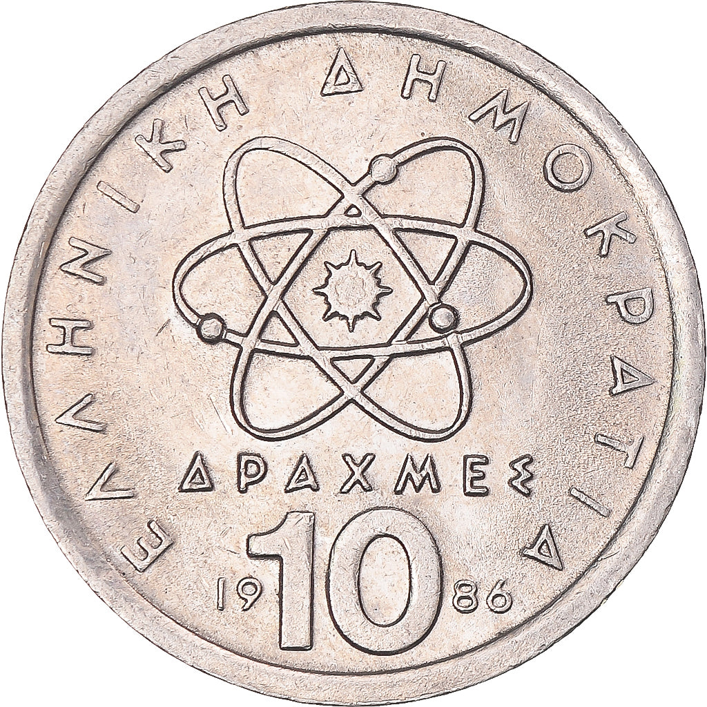 Moneta, Grecja, 10 Drachmes, 1986