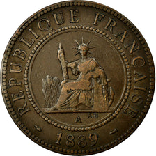 Coin, French Indochina, Cent, 1889, VF(20-25), Bronze, KM:1, Lecompte:41