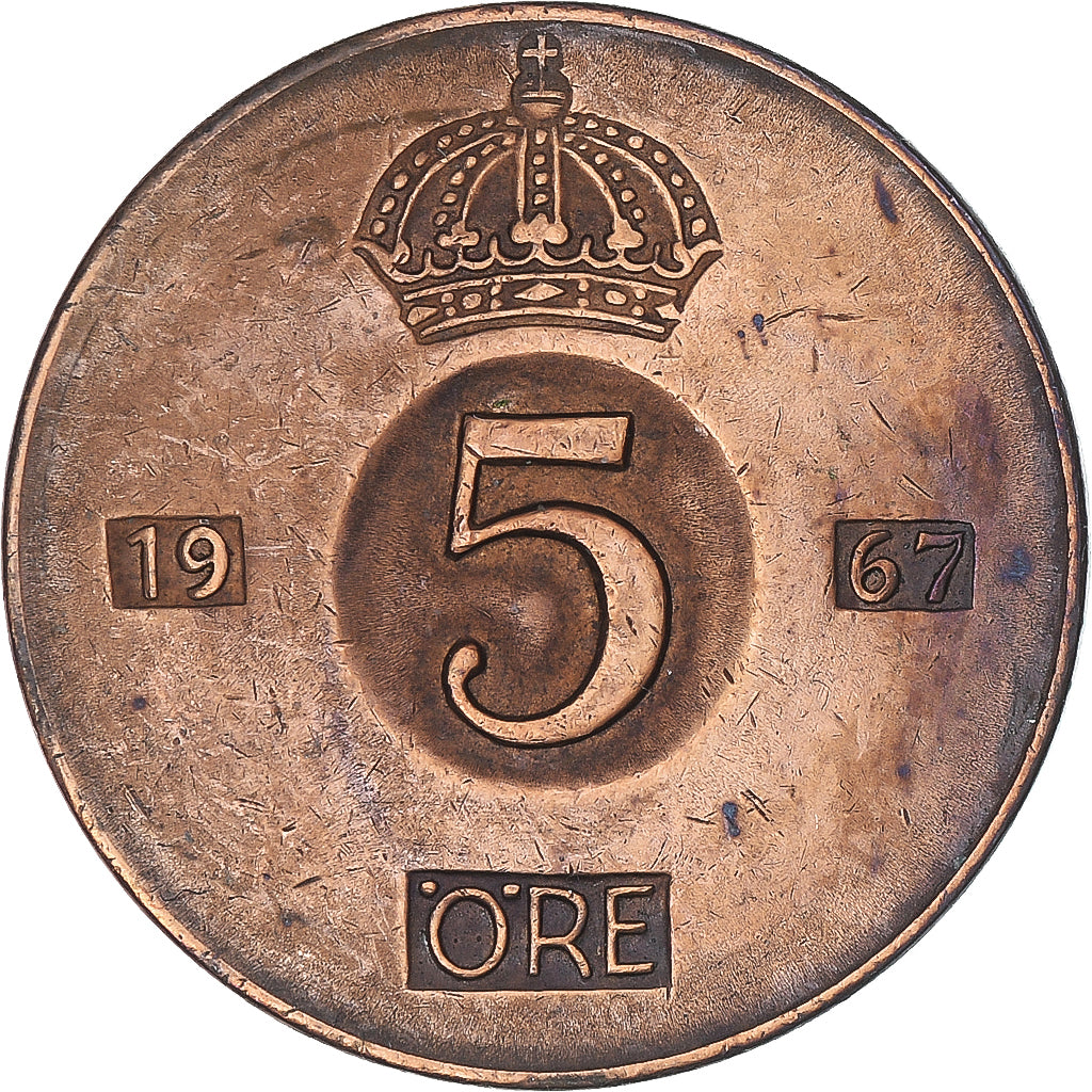 Moneta, Svezia, 5 Öre, 1967