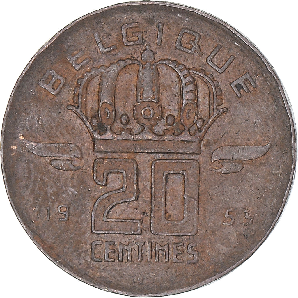 Moneta, Belgio, 20 Centimes, 1953