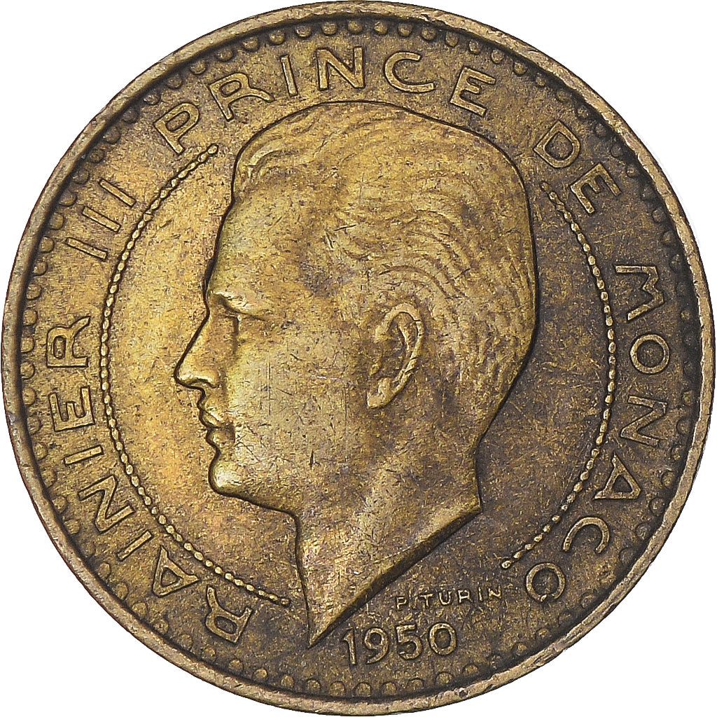 Moeda, Mónaco, 10 Francs, 1950