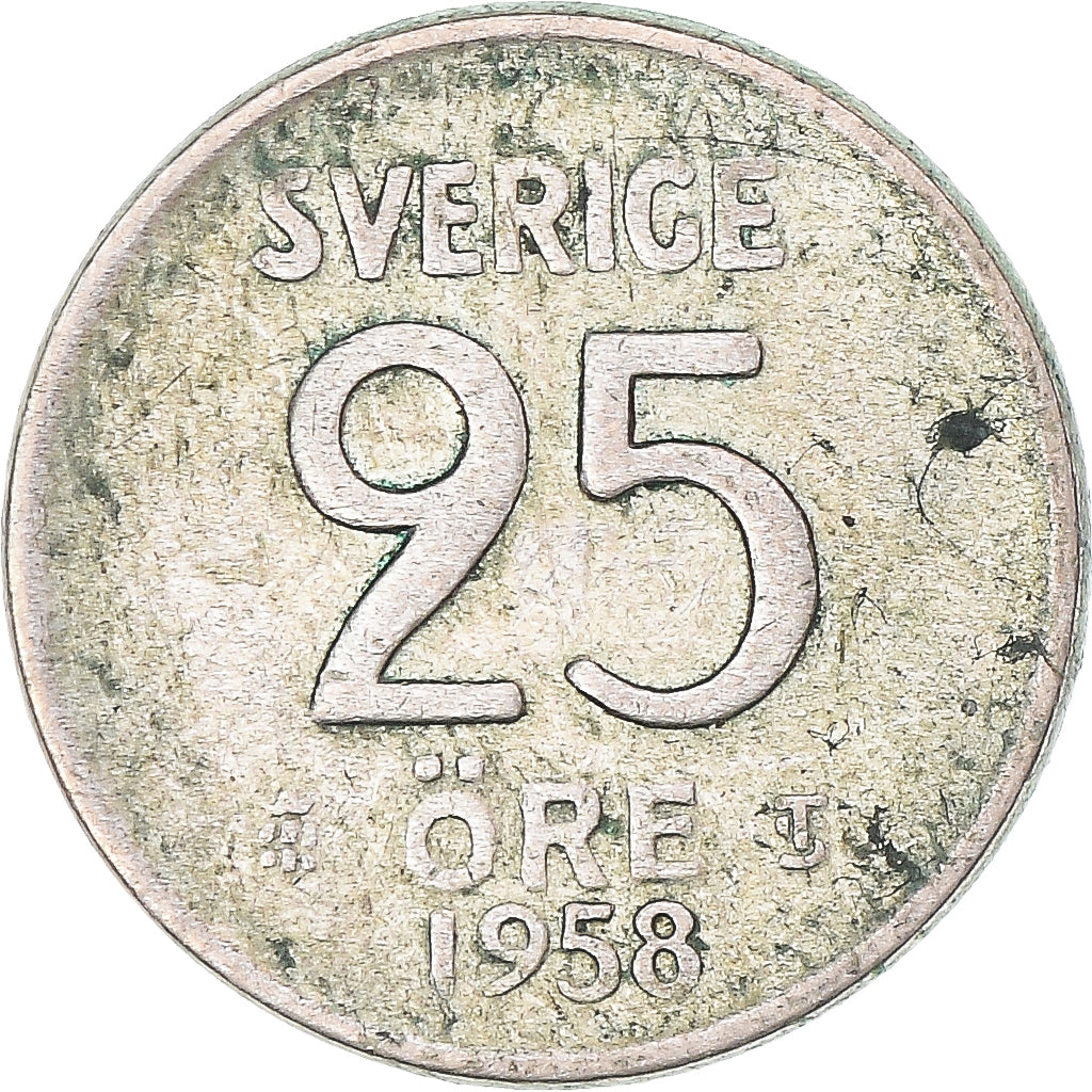 Coin, Sweden, 25 Öre, 1958