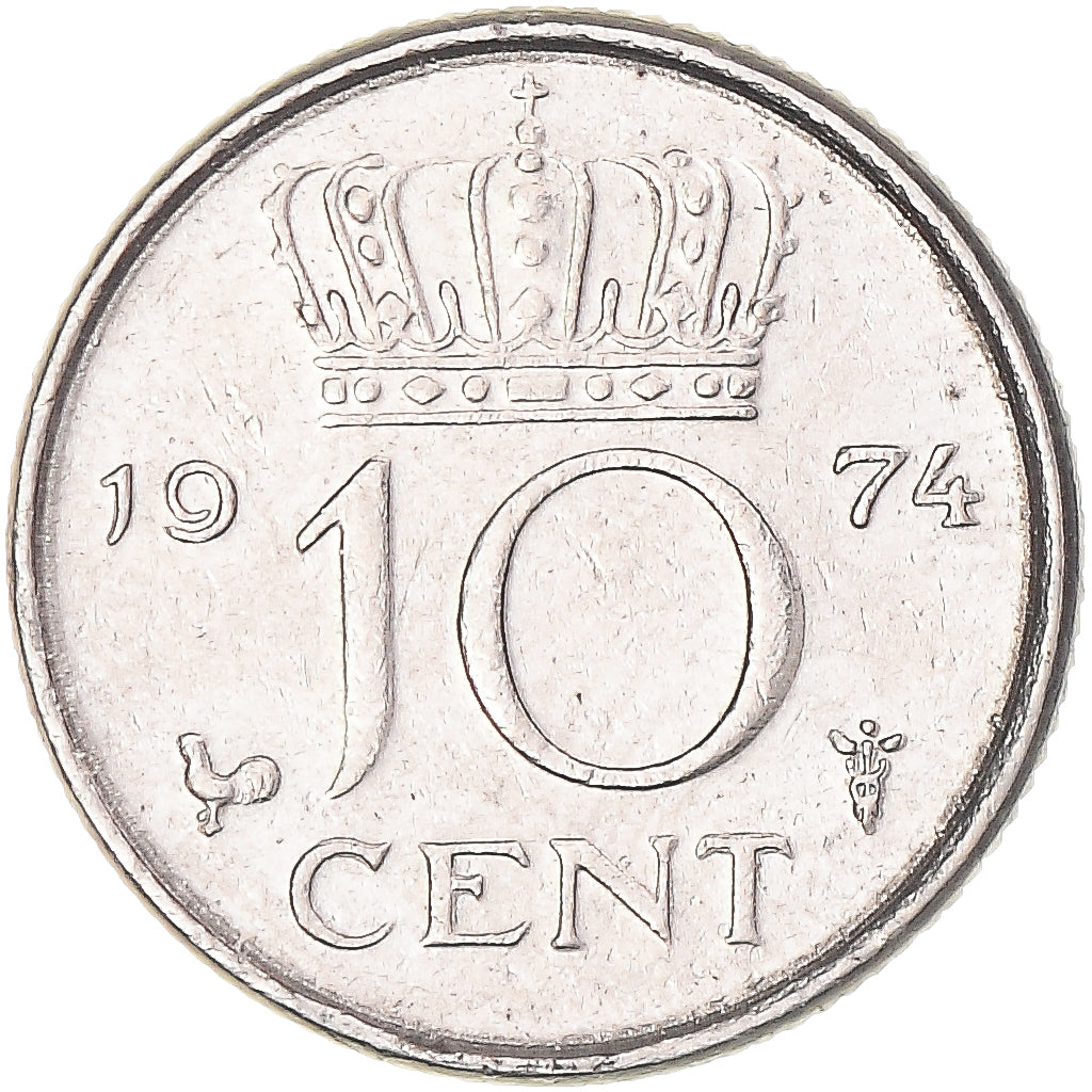 Moneta, Paesi Bassi, 10 Cents, 1974