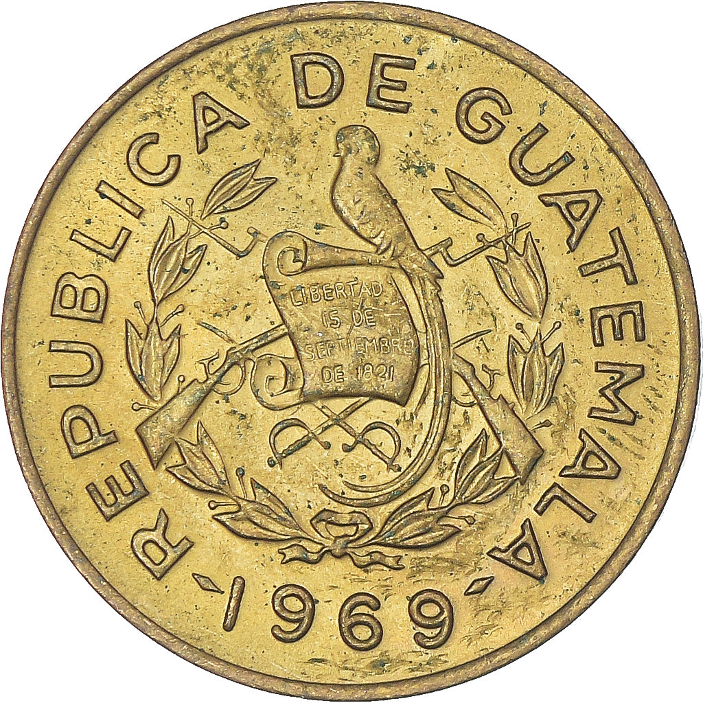Coin, Guatemala, Centavo, Un, 1969