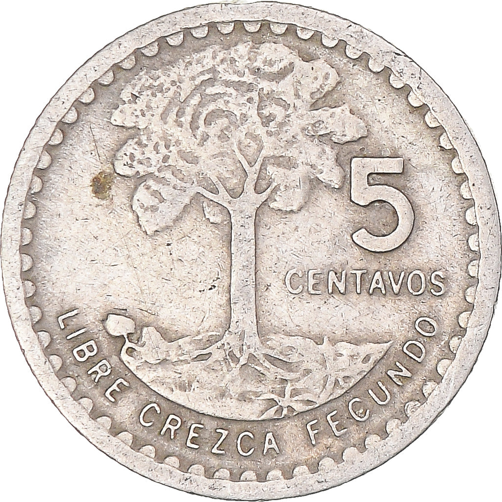 Coin, Guatemala, 5 Centavos, 1975