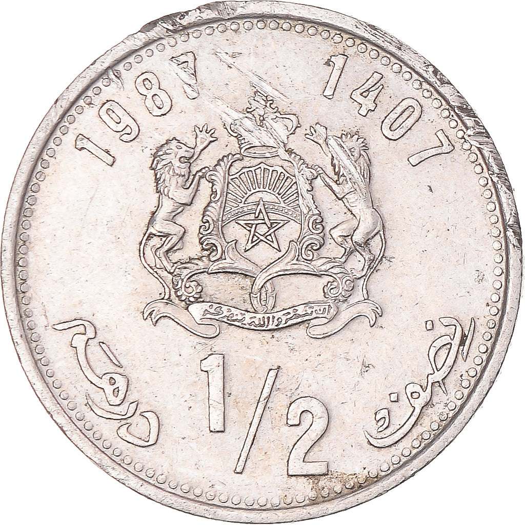 Moneta, Marocco, 1/2 Dirham, 1987