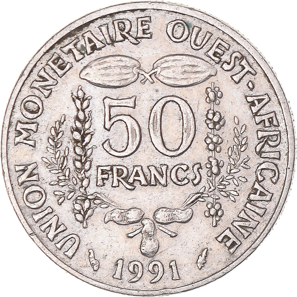 Coin, West African States, 50 Francs, 1991