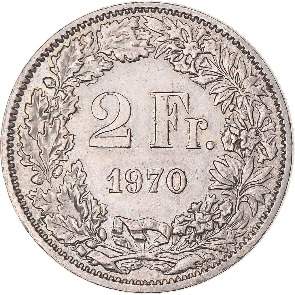 Monnaie, Suisse, 2 Francs, 1970