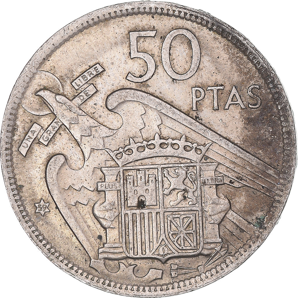 Moneta, Hiszpania, 50 Pesetas, 1957