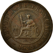 Coin, French Indochina, Cent, 1888, EF(40-45), Bronze, KM:1, Lecompte:40