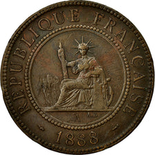 Monnaie, Indochine Française, Cent, 1888, TTB, Bronze, KM:1, Lecompte:40