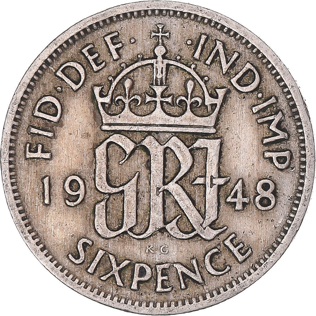 Monnaie, Grande-Bretagne, 6 Pence, 1948