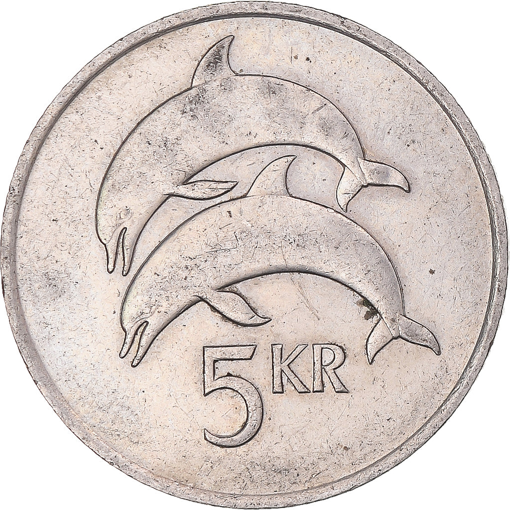 Coin, Iceland, 5 Kronur, 1984