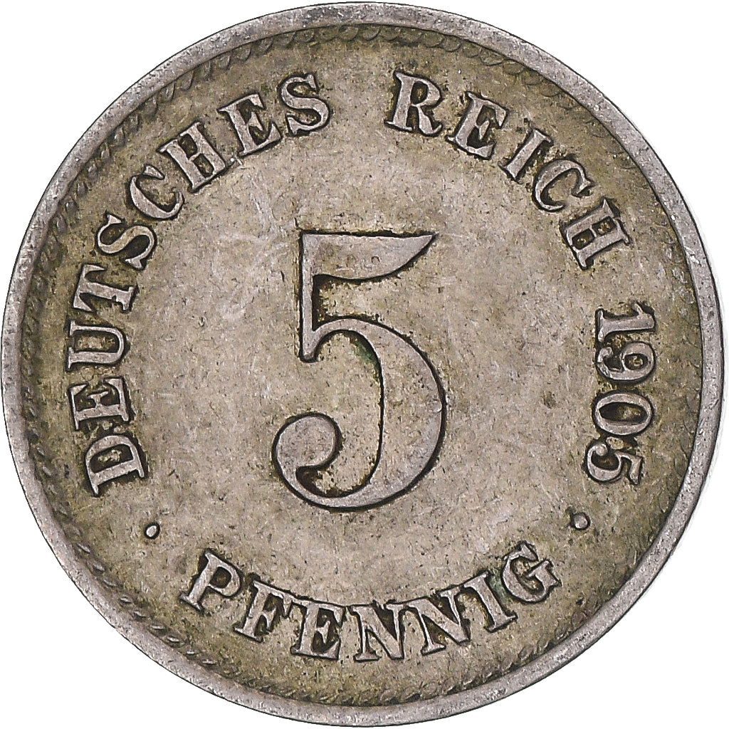 Coin, Germany, 5 Pfennig, 1905
