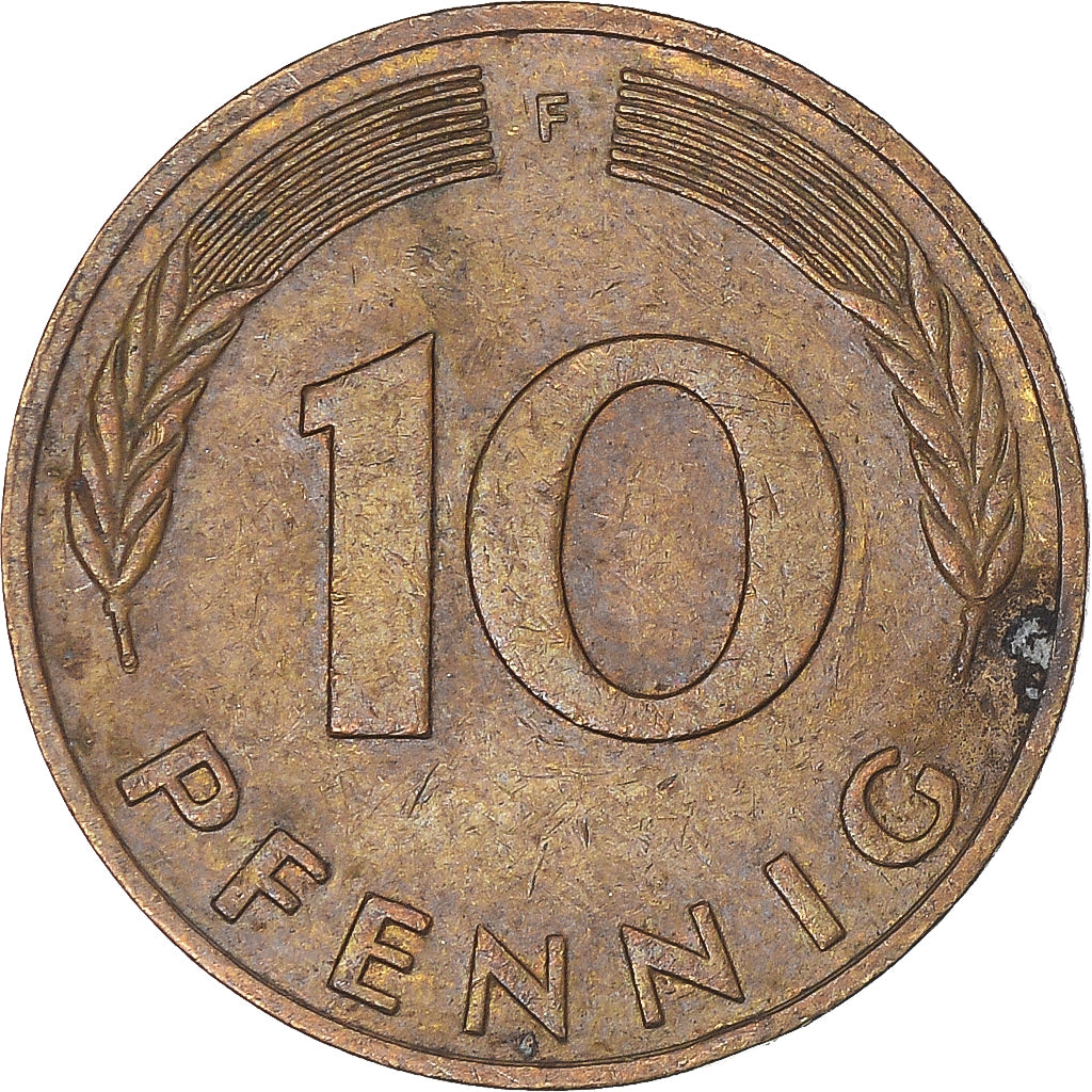 Moneda, Alemania, 10 Pfennig, 1990