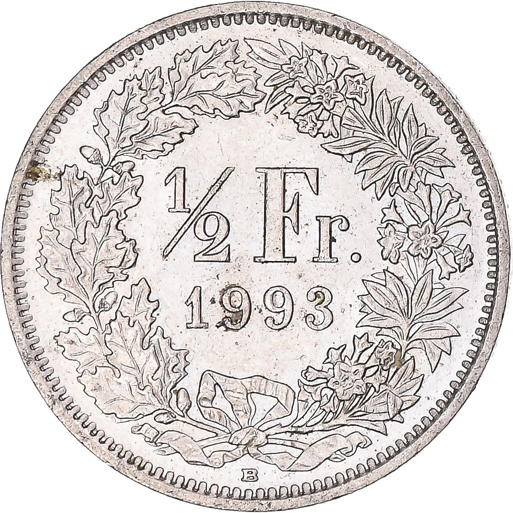 Münze, Schweiz, 1/2 Franc, 1993
