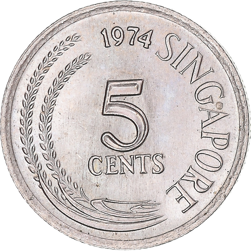 Monnaie, Singapour, 5 Cents, 1974
