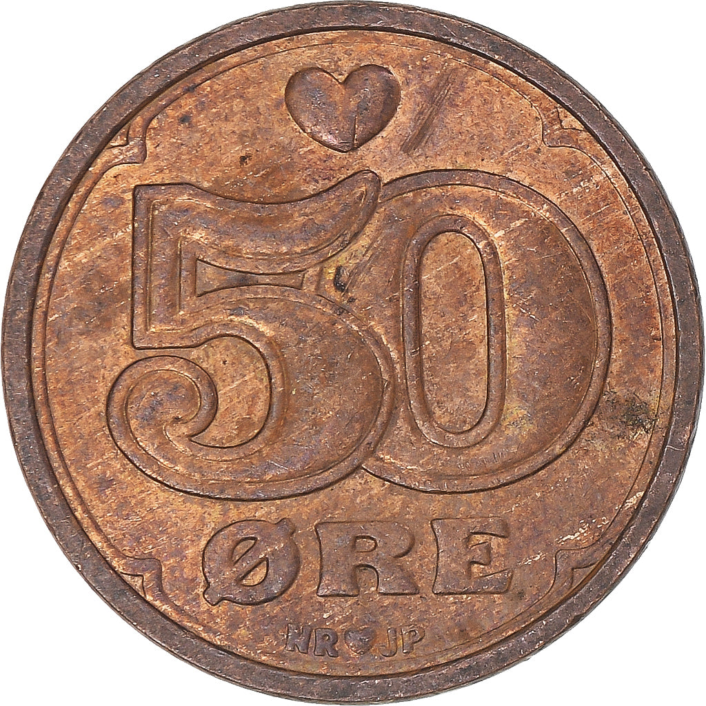 Munten, Denemarken, 50 Öre, 1989