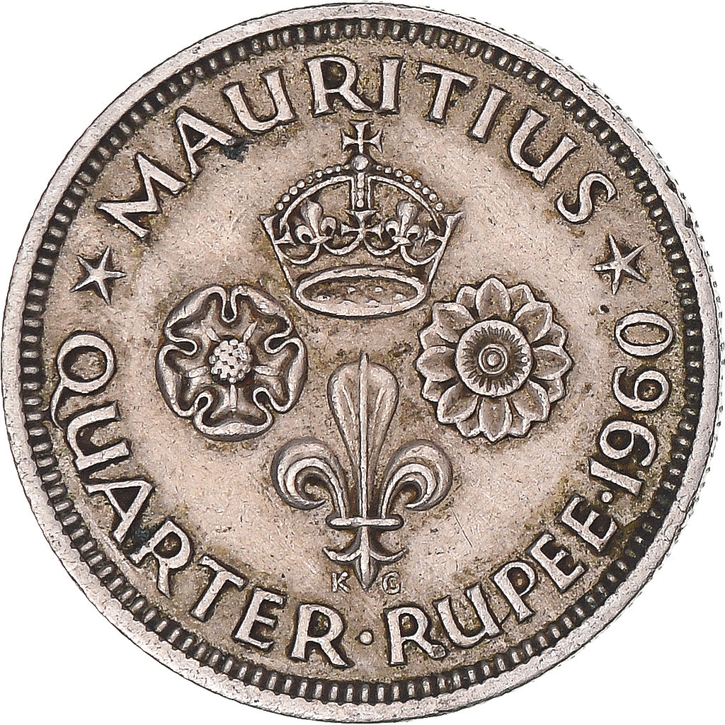 Moneda, Mauricio, 1/4 Rupee, 1960