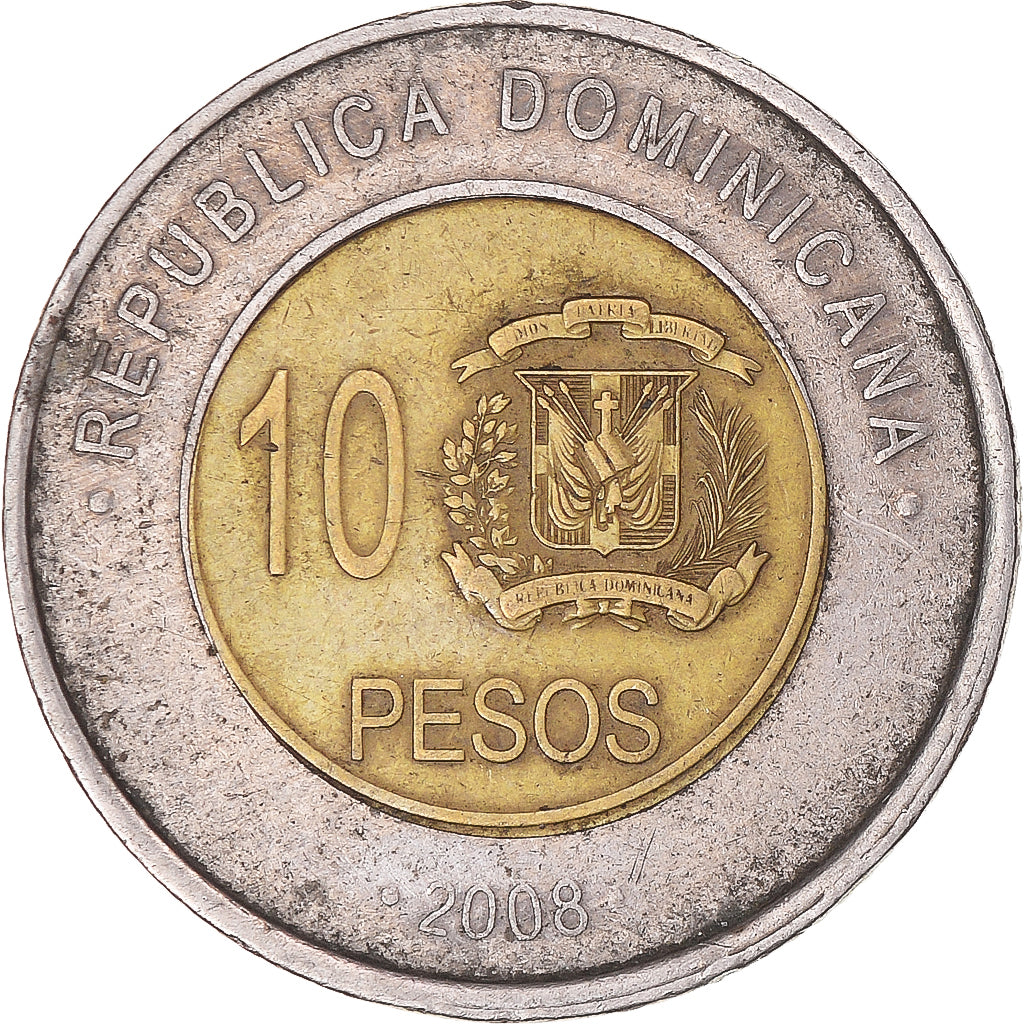 Moeda, DOMINICA, 10 Pesos, 2008