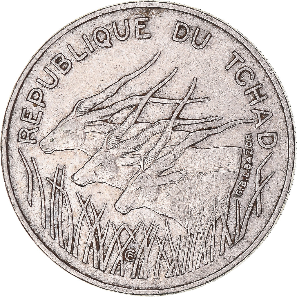 Coin, Chad, 100 Francs, 1975