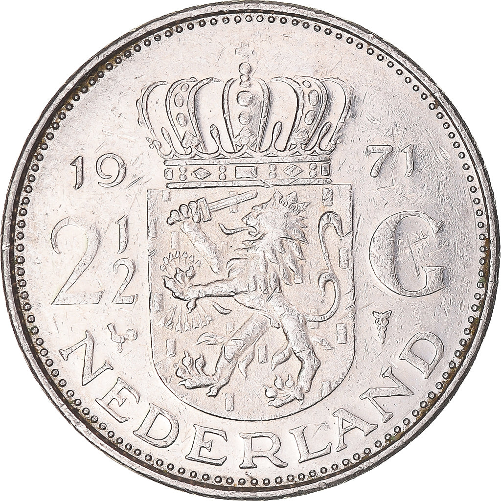 Moeda, Países Baixos, 2-1/2 Gulden, 1971