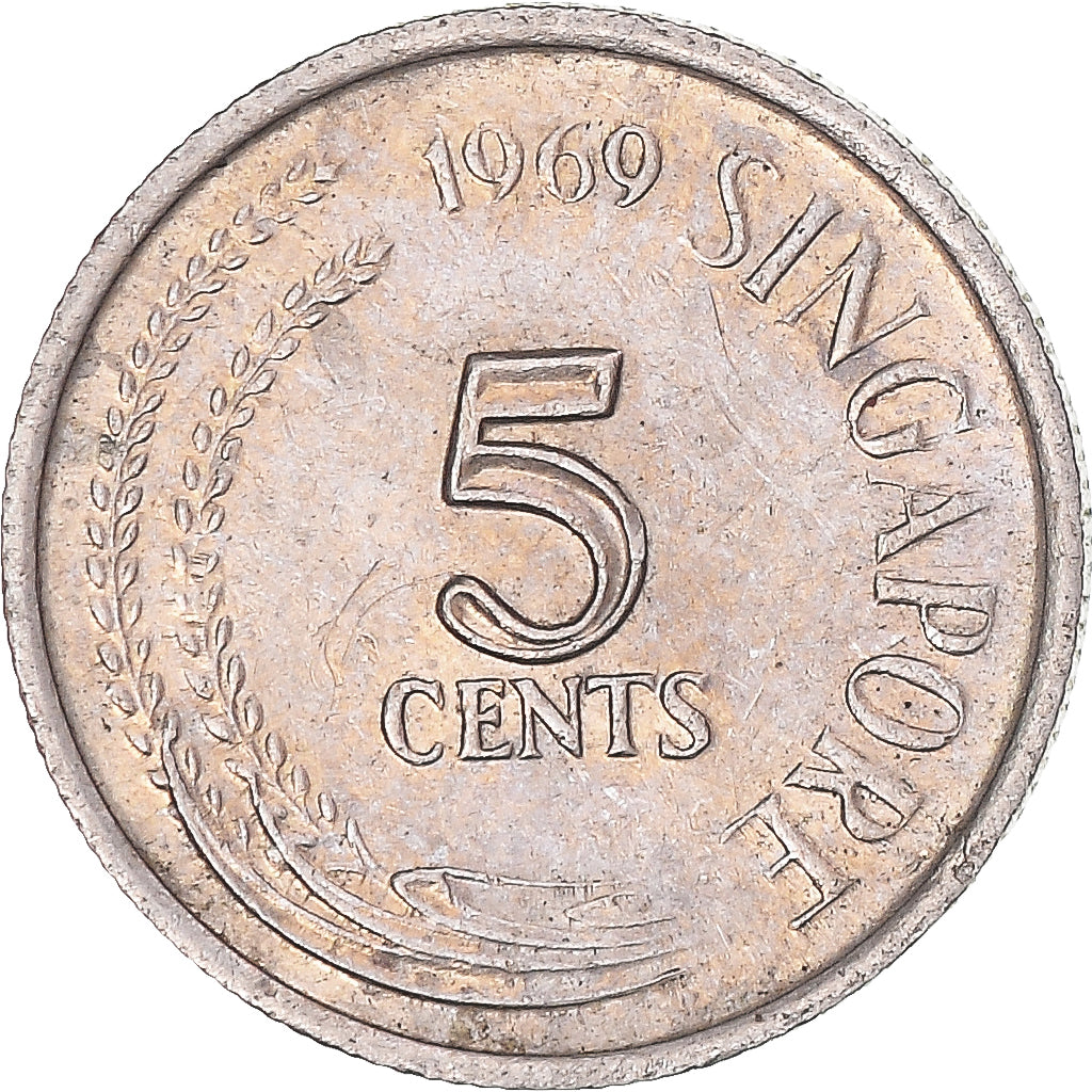 Moneta, Singapore, 5 Cents, 1969