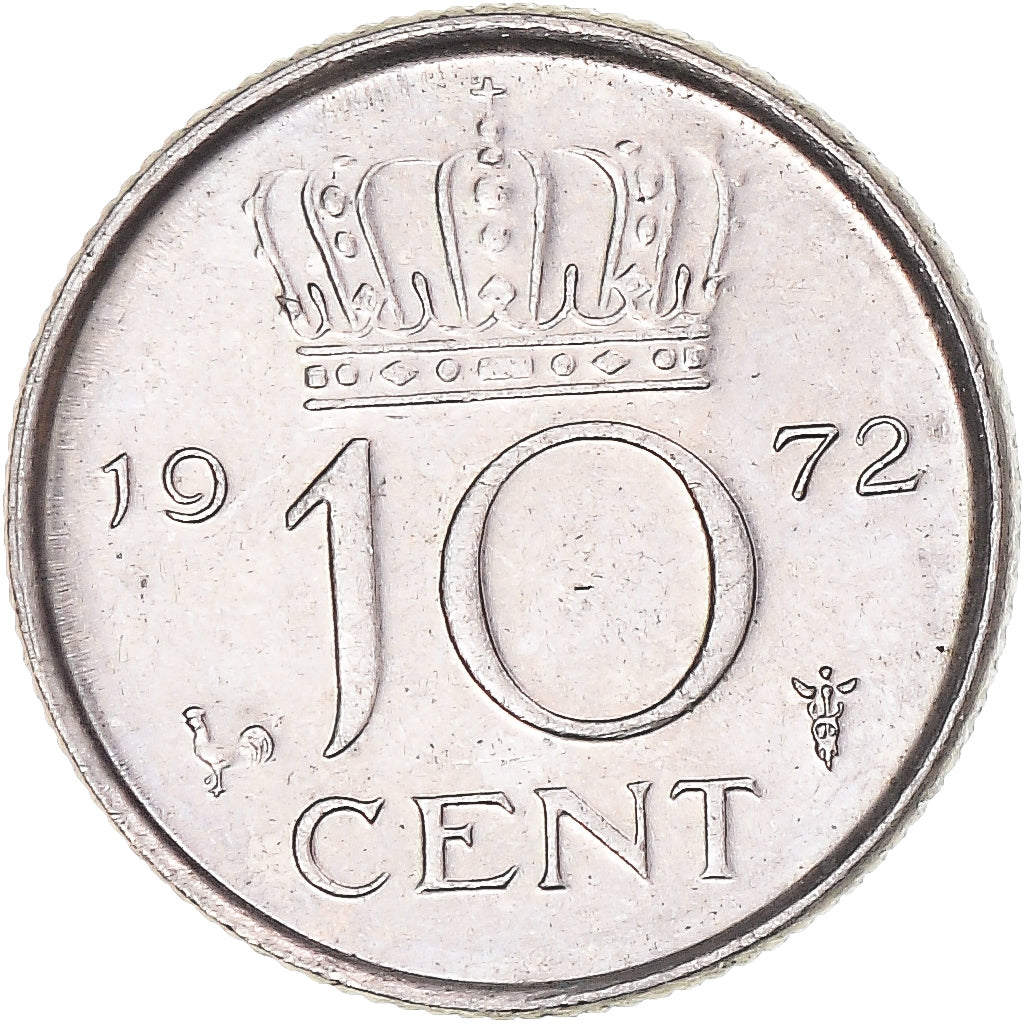 Monnaie, Pays-Bas, 10 Cents, 1972