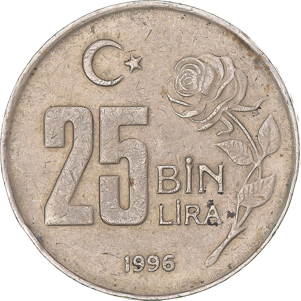 Munten, Turkije, 25000 Lira, 25 Bin Lira, 1996