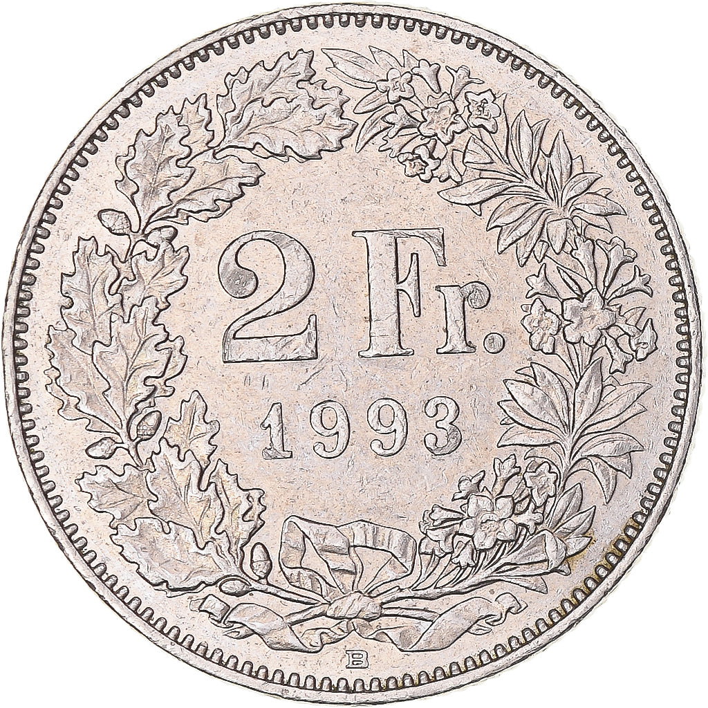 Moneda, Suiza, 2 Francs, 1993