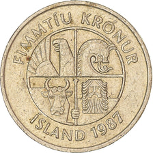 Coin, Iceland, 50 Kronur, 1987