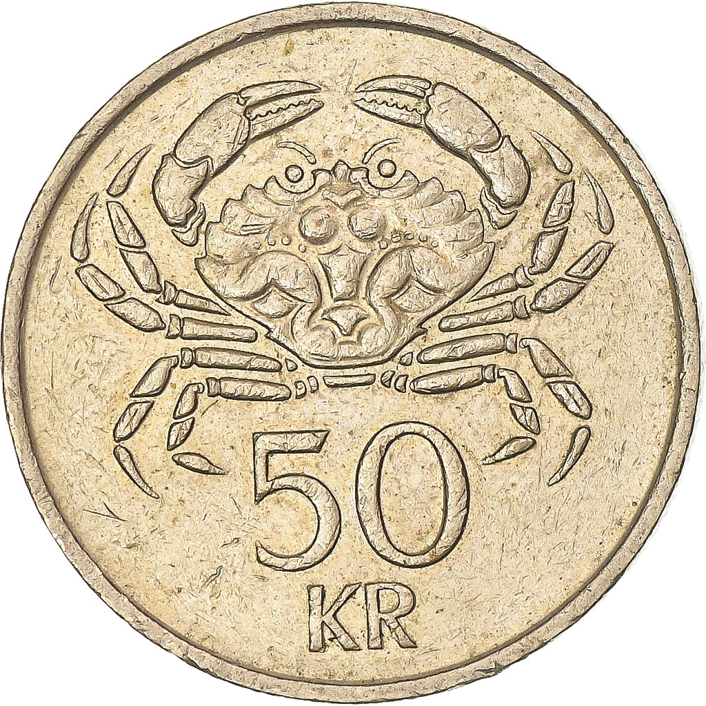 Coin, Iceland, 50 Kronur, 1987