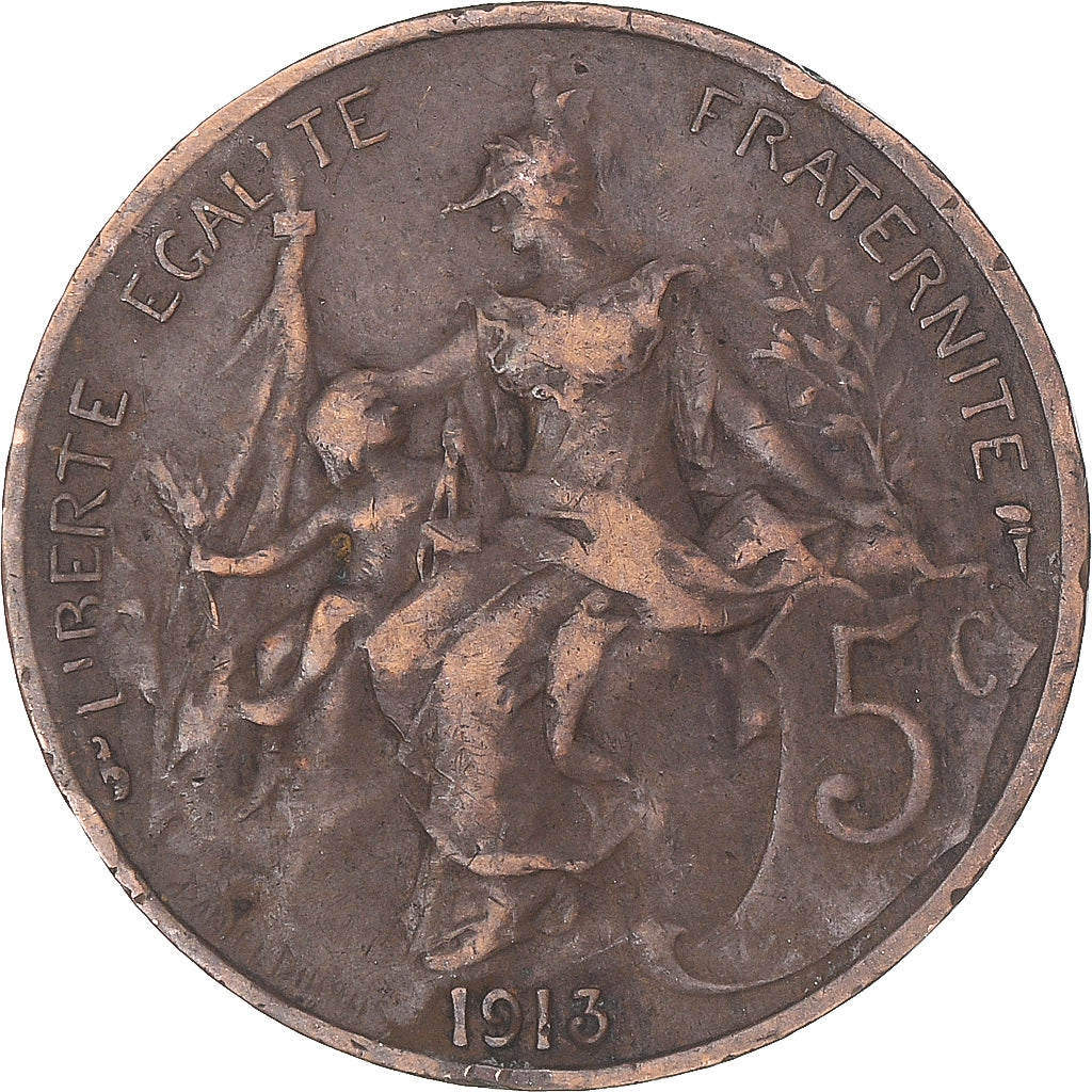Coin, France, 5 Centimes, 1913