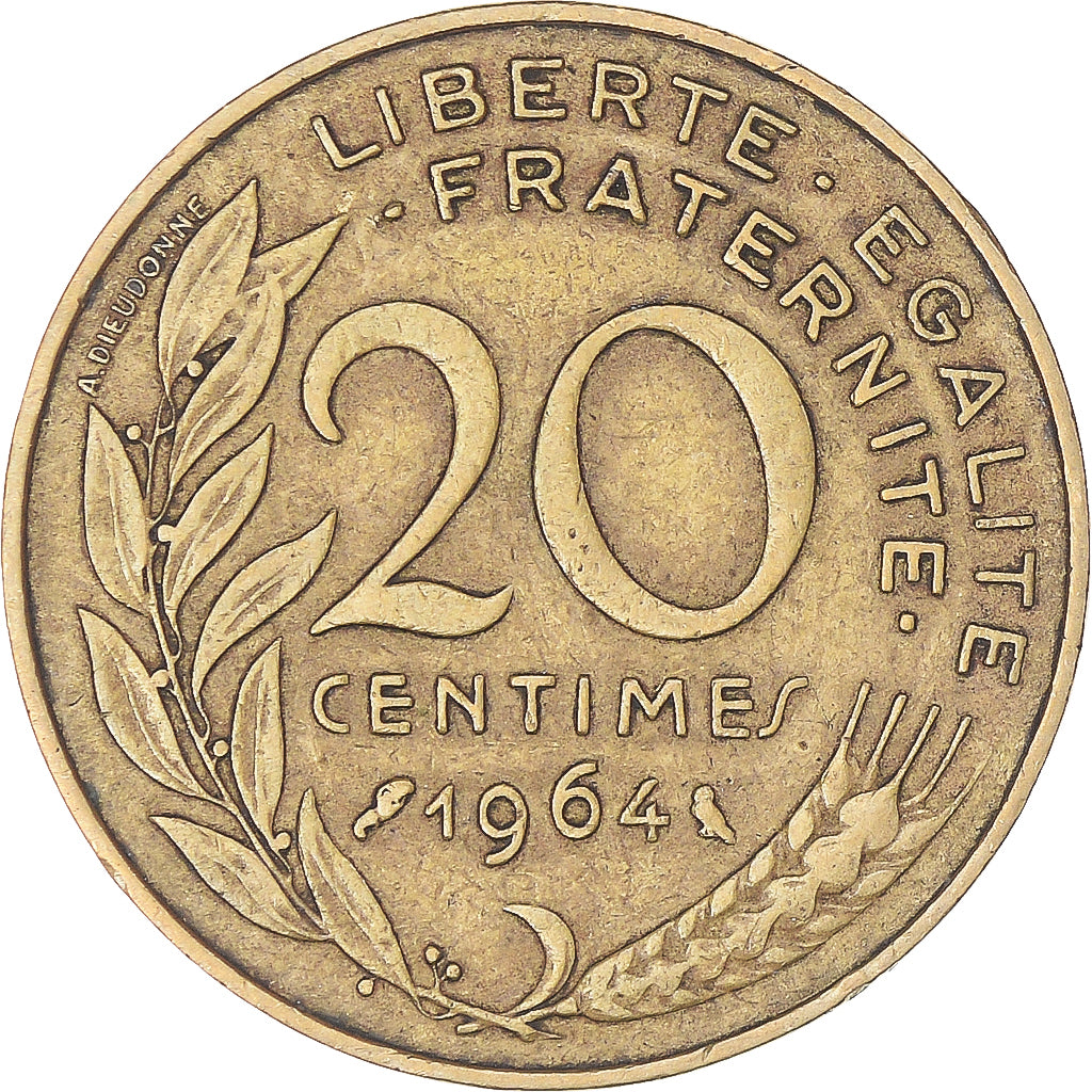 Münze, Frankreich, 20 Centimes, 1964