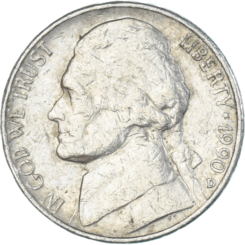 Monnaie, États-Unis, 5 Cents, 1990