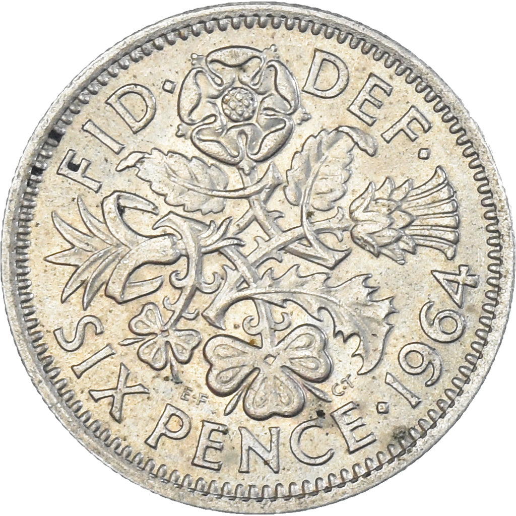 Münze, Großbritannien, 6 Pence, 1964