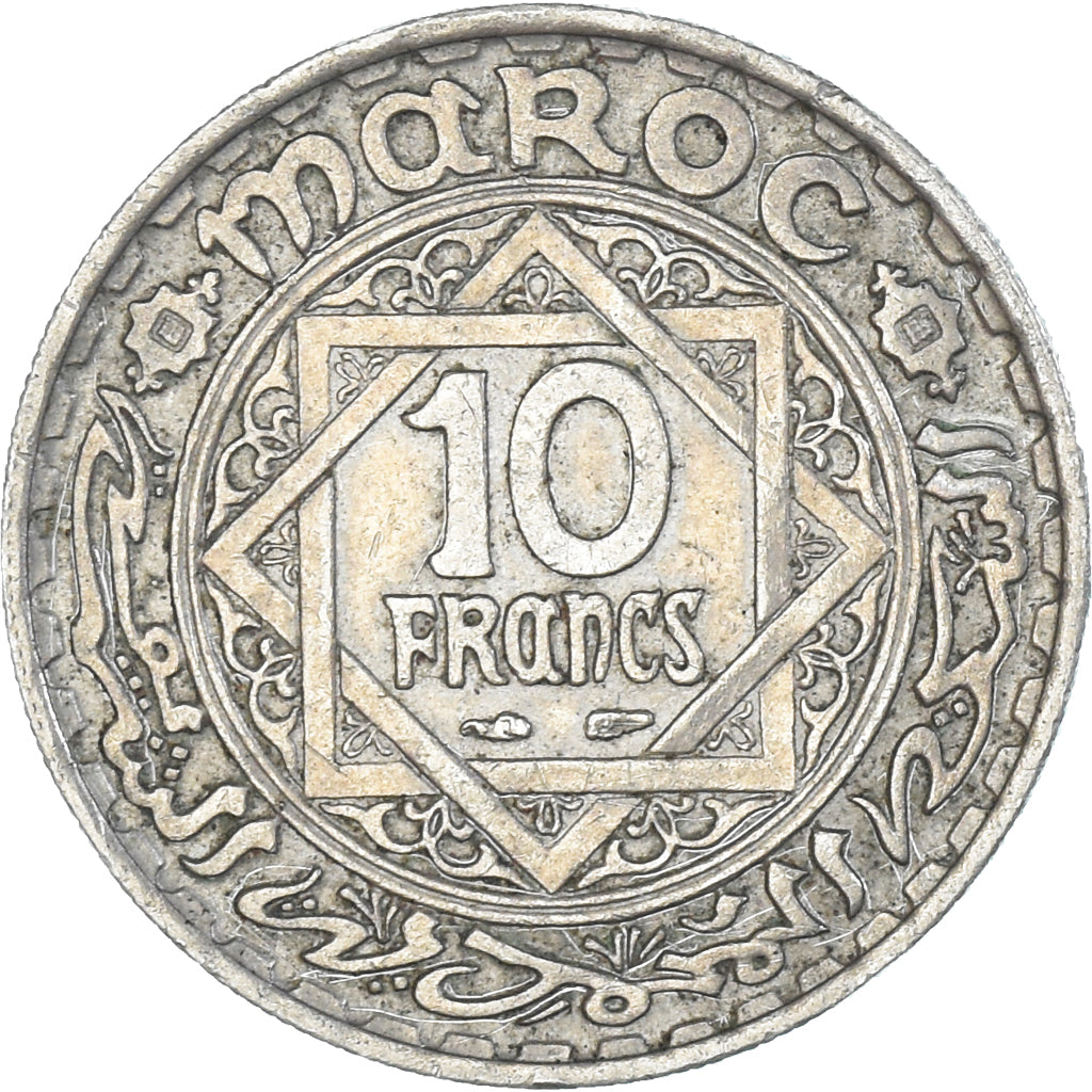 Monnaie, Maroc, 10 Francs, 1366