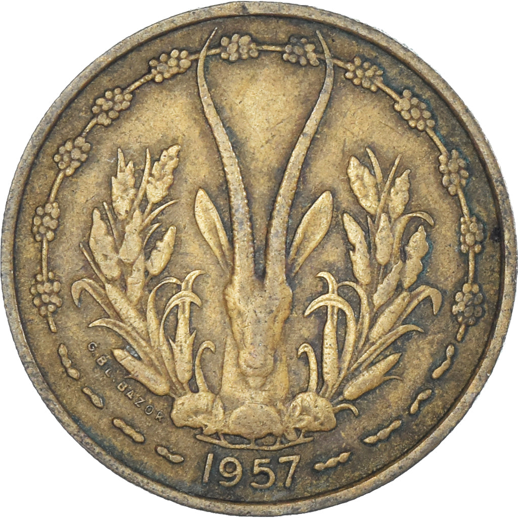 Münze, French West Africa, 25 Francs, 1957