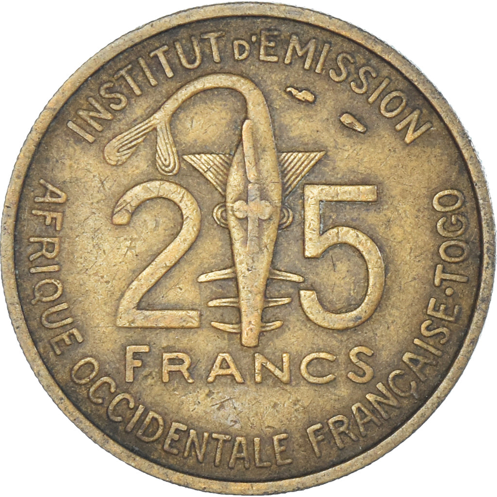 Münze, French West Africa, 25 Francs, 1957